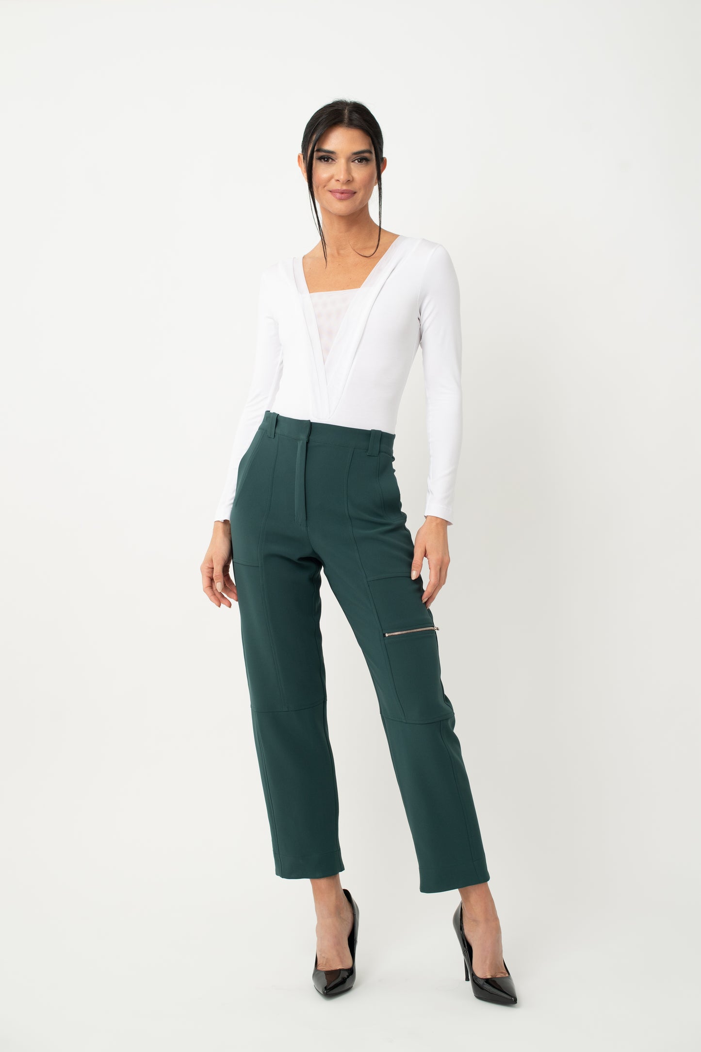 Utility Cropped Zipper Pant