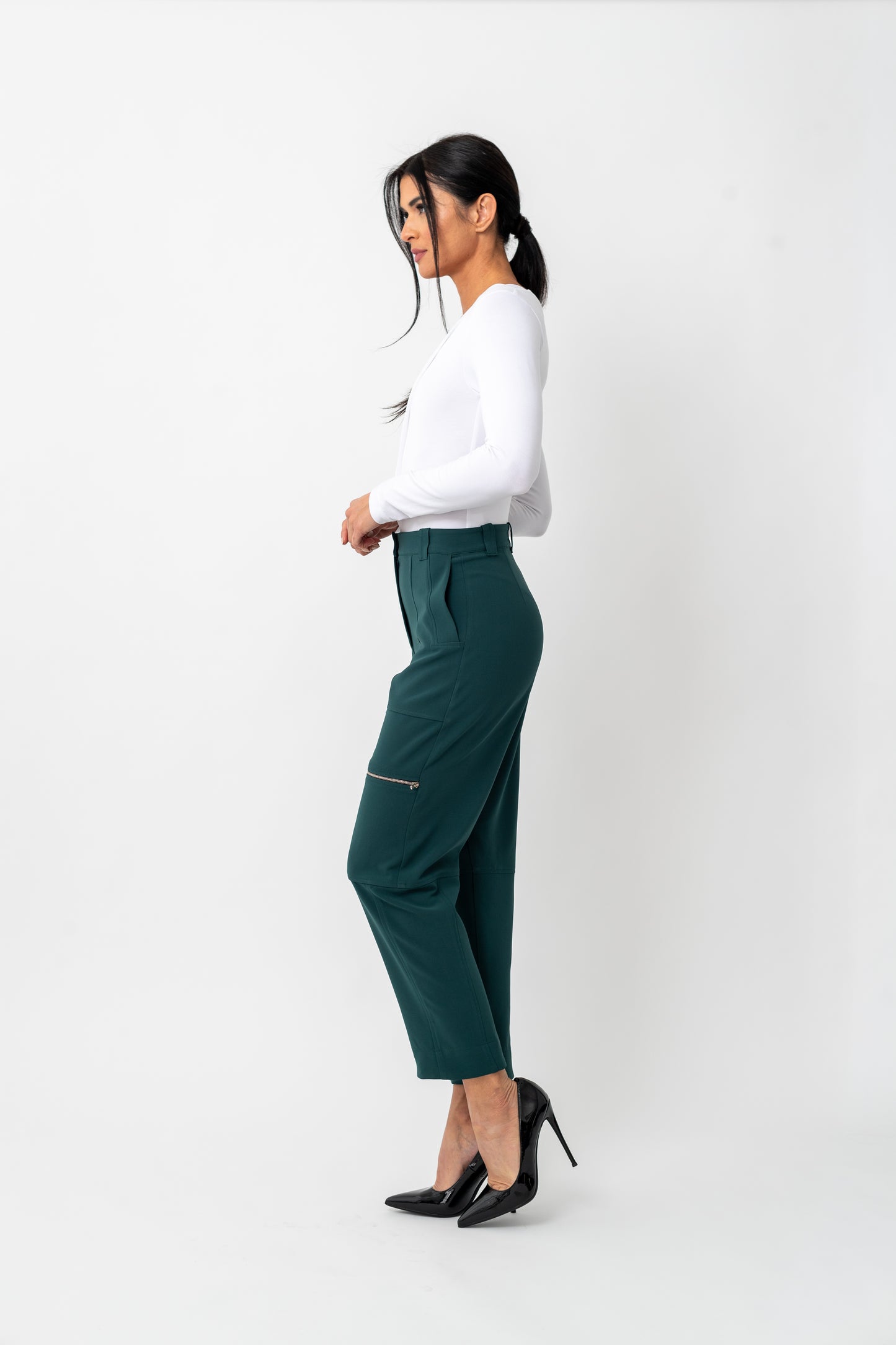 Utility Cropped Zipper Pant