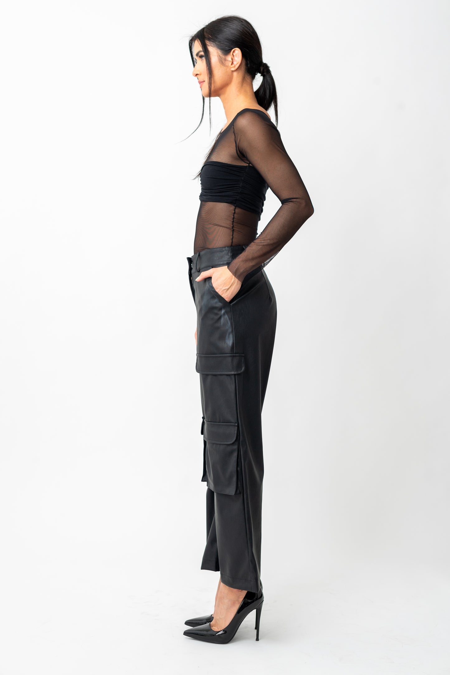 BA Waxed Wide Leg Cargo Pant