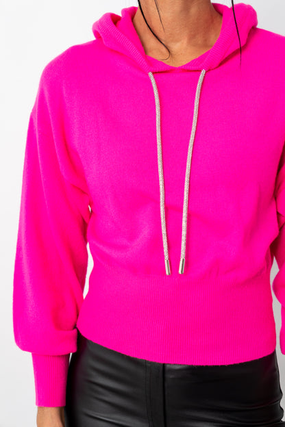 Bling Cashmere Hoodie Top