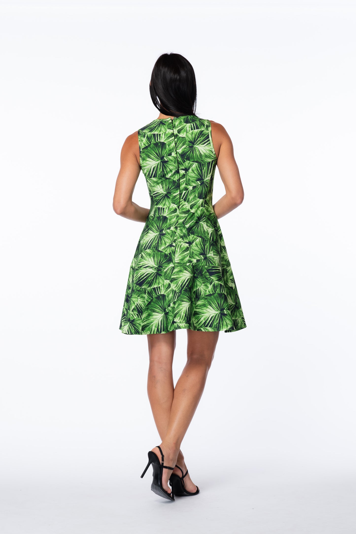 D'orsay Tropical Leaf-Print Dress